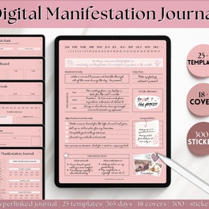 Digital Manifestation Journal, GoodNotes Planner, Law of attraction, Affirmation, Vision Board, Mindfulness, Gratitude, Manifest, Spiritual