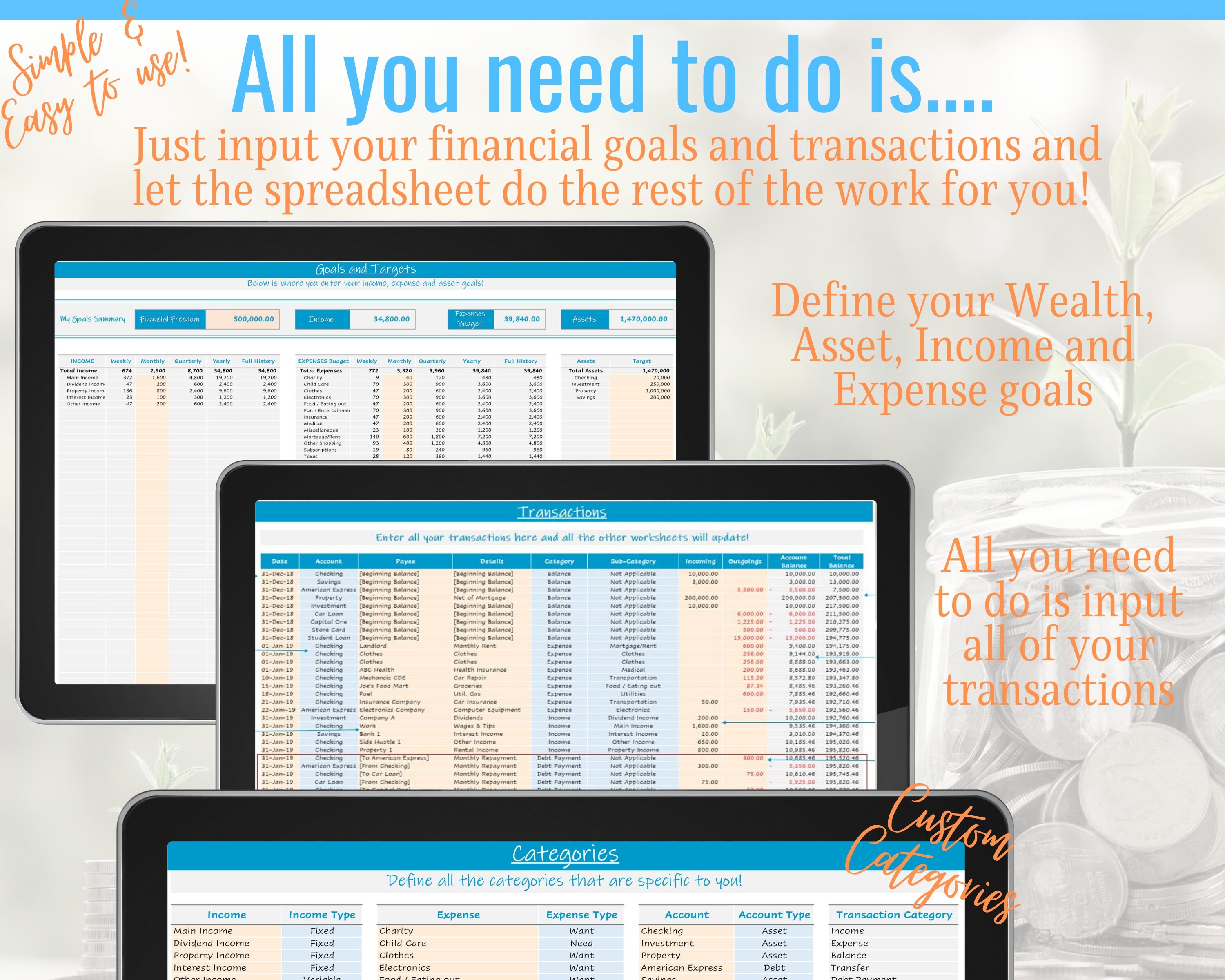 Budget Spreadsheet Excel Budget Template Dave Ramsey Debt | Etsy