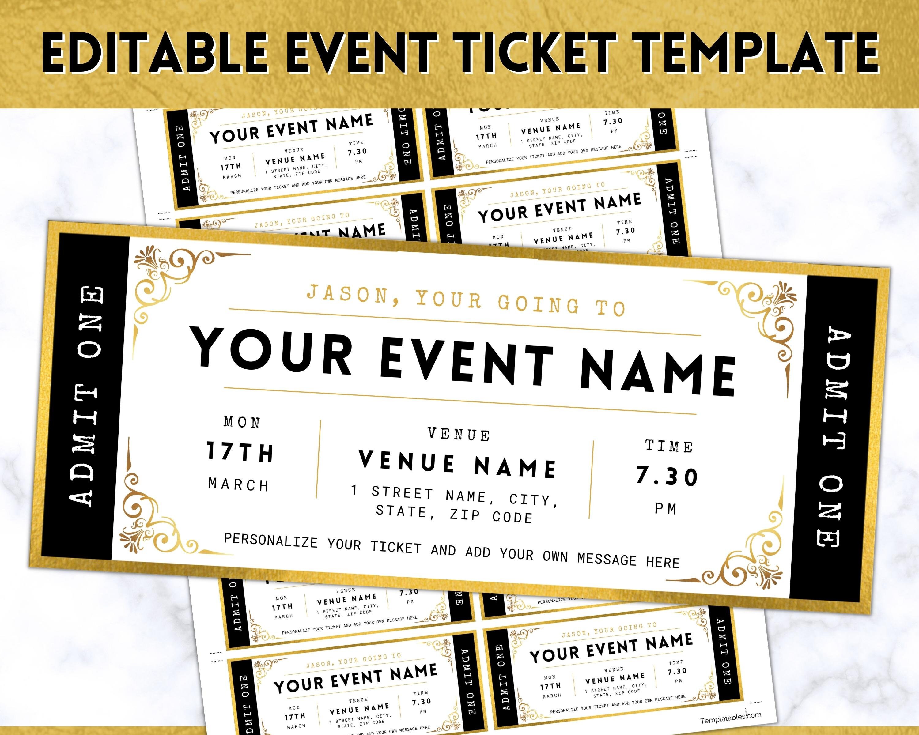 Event Ticket Template Event Ticket Template
