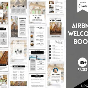 Airbnb-sjabloon welkomstboek, bewerkbare Canva-welkomstgids, Air bnb House-handleiding, Superhost eBook, hostborden, bewegwijzering, VRBO-vakantiewoning