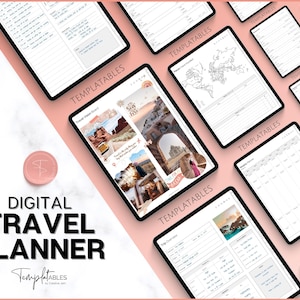 GoodNotes Travel Planner, Digital Travel Journal, travel itinerary, trip templates, vacation diary, iPad, digital notebook, packing list