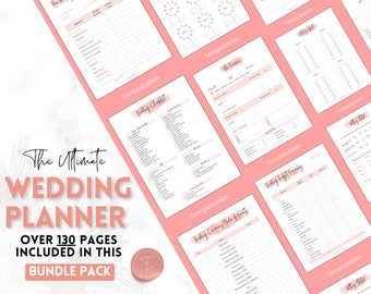 Ultimate Wedding Planner Printable Bundle, Wedding Binder, Wedding Checklist, Wedding Day Schedule, Wedding To Do List, Budget, Timeline