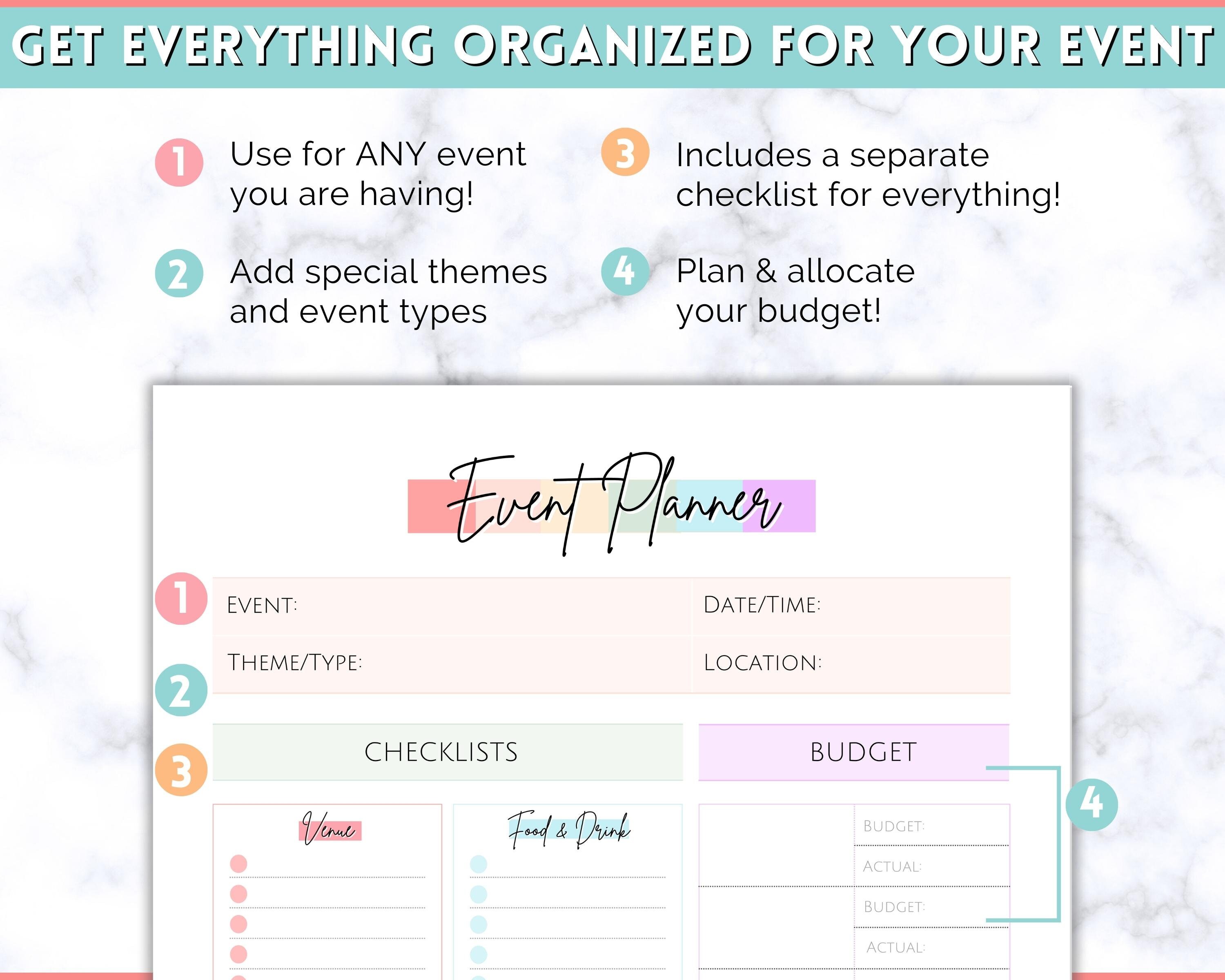 Printable Event Planner Template Party Planner Birthday - Etsy Australia