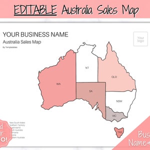 Australia Sales Map, EDITABLE Etsy Sales Tracker, Business Sales Map, Order Tracker, Shop Seller Sale Map, Procreate PNG, Color In Printable