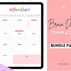 ADHD Brain Dump BUNDLE, To Do List Printable, Daily Planner Template, Productivity, Priority Matrix, Work Day, Task Thoughts Organizer PDF