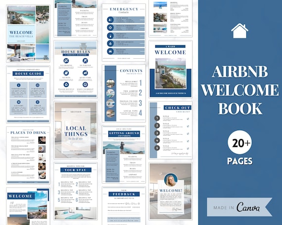 Airbnb Welcome Book Template, Editable Canva Welcome Guide, Air bnb House manual, Superhost eBook, Host signs, Signage, VRBO Vacation Rental