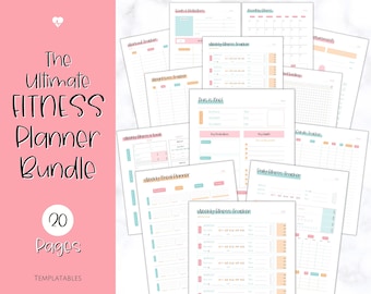 Fitness Planner, Weight Loss Tracker, BUNDLE, Workout Planner Fitness Journal, Wellness, Health Goal, Meal Planner, Self Care, Habit Tracker