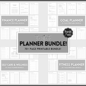 Ultimate A5 PLANNER BUNDLE! Printable Goal Planner, Finances & Budget Planner, Fitness Planner, Self Care Journal, Life, Health, A5 Insert
