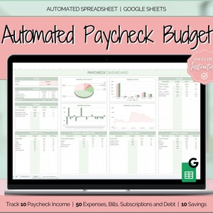 Biweekly Budget Spreadsheet, Paycheck Budget, Budget By Paycheck Google Sheets, Zero based budget tracker, weekly, finance planner template