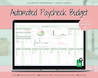 Biweekly Budget Spreadsheet, Paycheck Budget, Budget By Paycheck Google Sheets, Zero based budget tracker, weekly, finance planner template