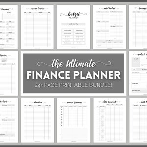 Finance Planner BUNDLE! Budget Planner Templates, Financial Savings Tracker Printable Binder, Monthly Debt, Bill, Spending, Expenses Tracker