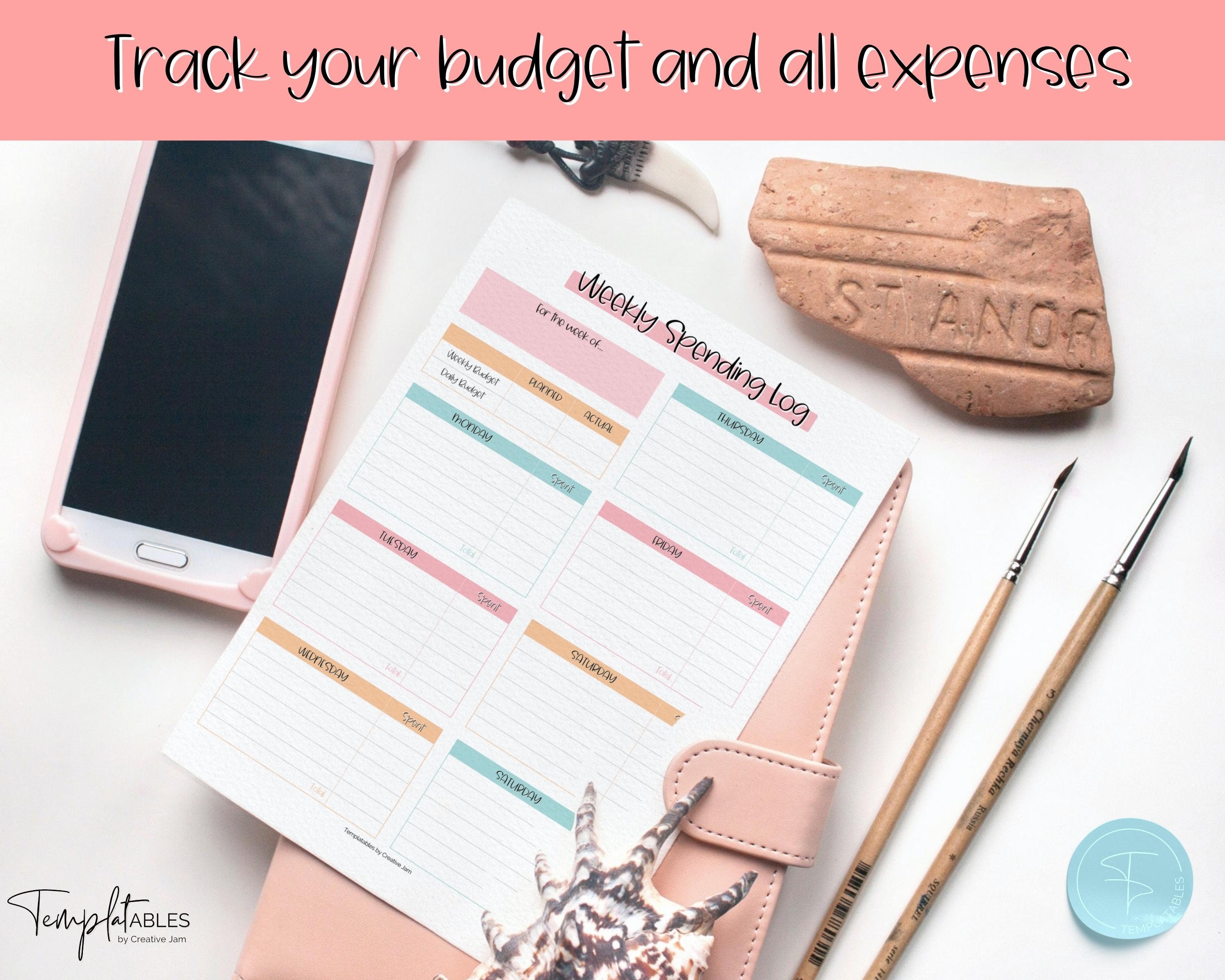 Weekly Spending Tracker, Printable Spending Log, Weekly Budget Planner ...