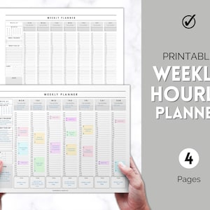 Wochenplaner druckbar, Wochenplaner, täglich, minimalistischer undatierter Planer, 2024 Weekly Organizer, To Do List druckbar, Adhd