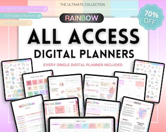 Digital Planner BUNDLE! 12+ GoodNotes Planners! 2026 Daily Weekly Planner, Undated, Recipe, Notebook, Fitness, Goal, Budget, Meal, iPad ADHD