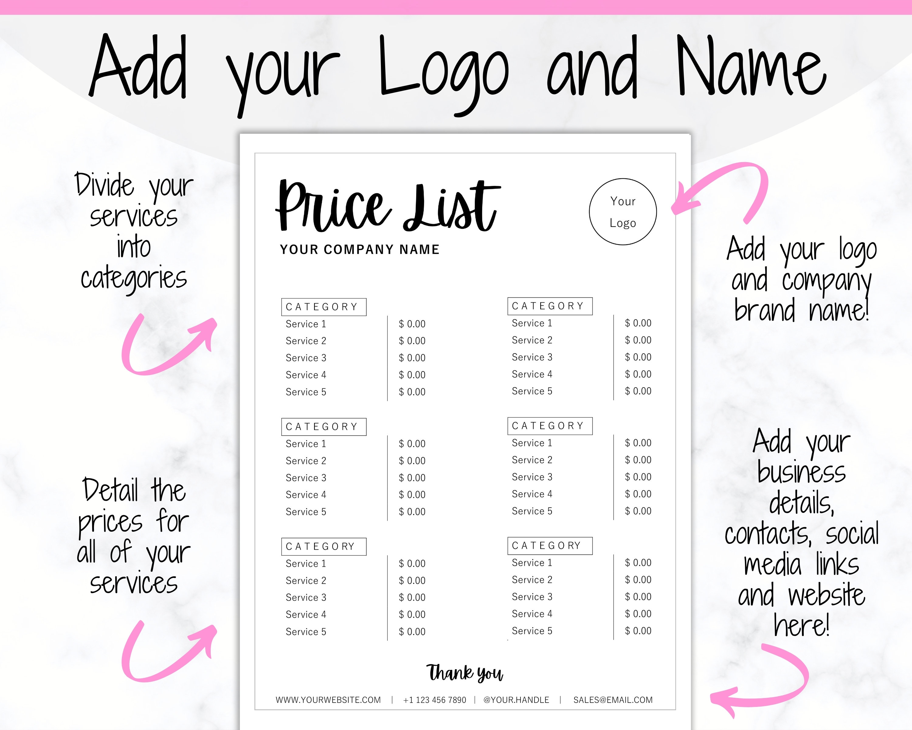 hair-price-list-template-editable-printable-price-sheet-etsy