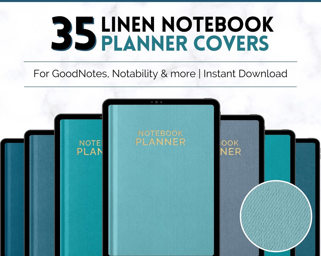 35 Digital Notebook Covers, Digital Planner Cover, Goodnotes Covers
