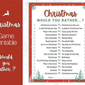 Christmas Party Game. Holiday Games Printable, Would You Rather Holiday ...