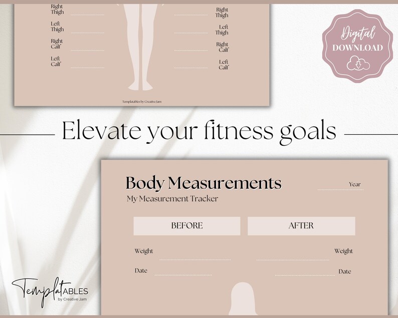 Body Measurement Tracker Weight Loss Tracker Printable - Etsy