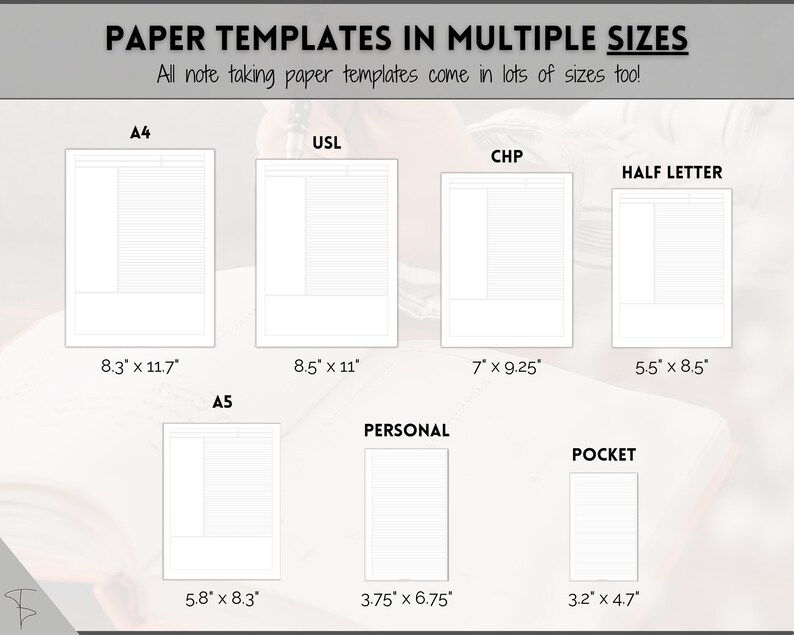 Note Taking Templates, Printable Paper, Note Taking Journal, Cornell ...