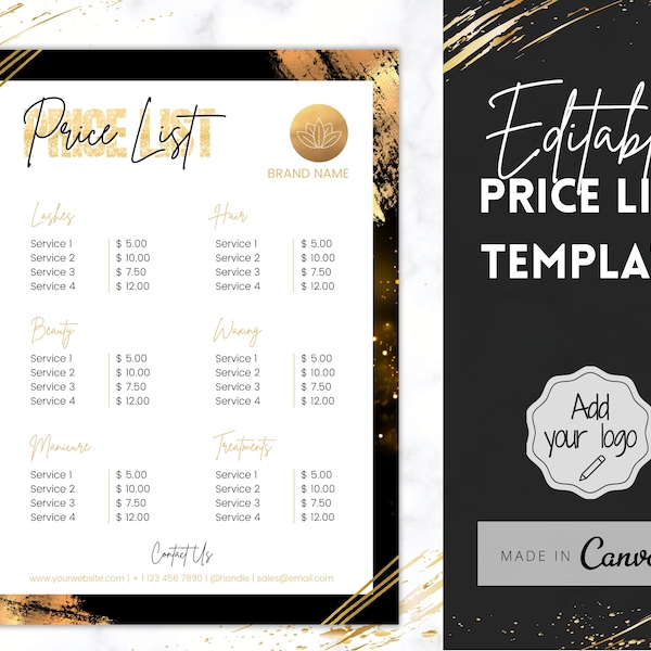 Tumbler Pricing Sheet Template Etsy
