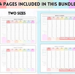 Weekly Hourly Planner EDITABLE Weekly Schedule, Daily Planner, Undated Planner, 2024 Weekly Organizer, To Do List printable, Adhd, Colorful image 4
