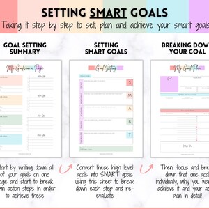 Goal Tracker Printable BUNDLE, 2024 Goals Planner, SMART Goal Setting ...