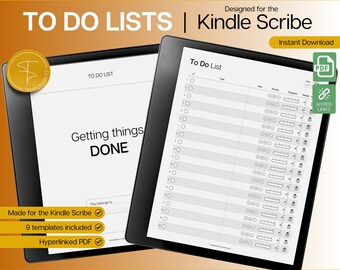To Do List Template, Planner for Kindle Scribe, 9 hyperlinked templates for Kindle Scribe, Weekly, Daily Calendar, adhd to do list, tasks