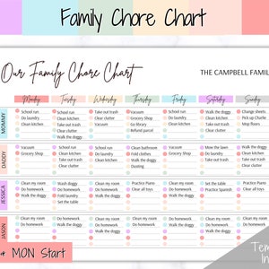 Family Chore Chart Bundle - Farm Girl Designs