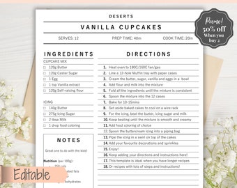 Blank Recipe Book Etsy
