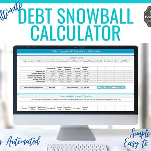 Dave Ramsey Debt Snowball Calculator, 20 debts, Excel Budget Planner spreadsheet, Financial Planner, Debt Payoff Automatic Tracker Template