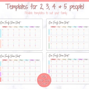 Family Chore Chart, Editable Family Planner Printable, Weekly Family Schedule, Family Calendar, Command Center, Weekly Household, Kids Adult image 4