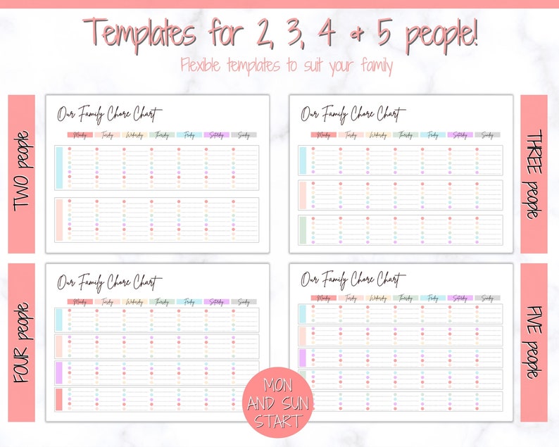 Family Chore Chart, Editable Family Planner Printable, Weekly Family Schedule, Family Calendar, Command Center, Weekly Household, Kids Adult image 4