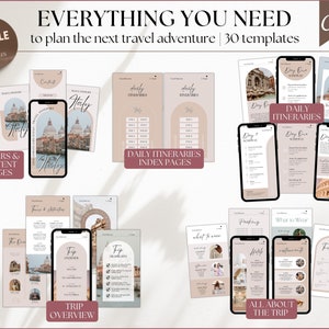 MOBILE Travel Itinerary Template, Digital Travel Guide, Weekend Trip Itinerary, Birthday, Girls trip, travel agent planner, Canva template image 2