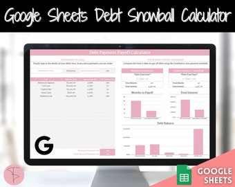 Dave Ramsey Debt Snowball Calculator, Google Sheets spreadsheet, Budget Planner, Financial Planner, Debt Payoff Tracker Template, 20 debts