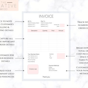 INVOICE TEMPLATE Order Form, EDITABLE Custom Receipt Template ...