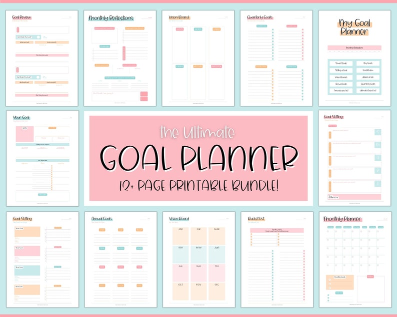 Goal Planner BUNDLE, 2024 Goals Tracker, SMART Goal Setting Kit, New ...