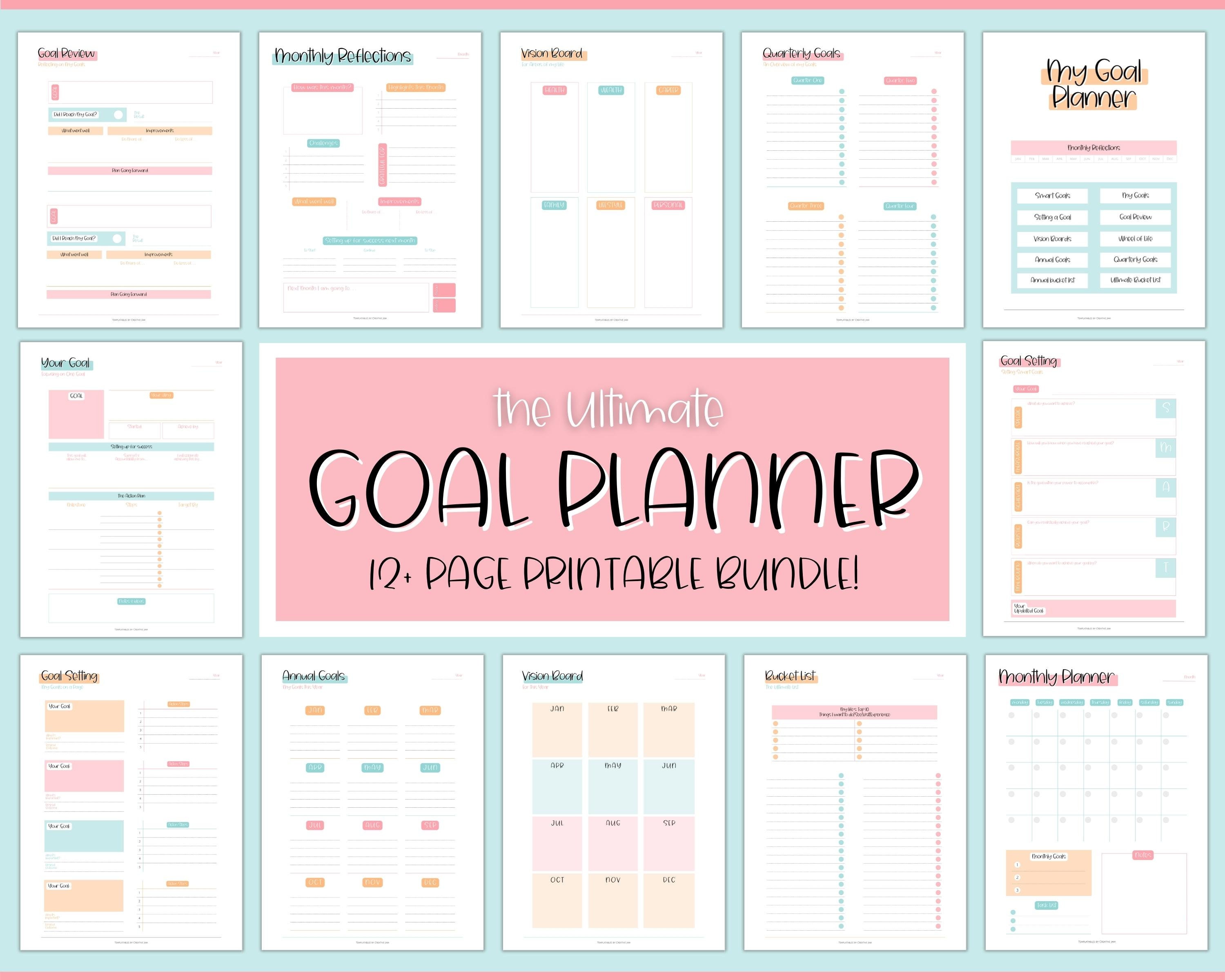 Goal Planner BUNDLE, 2024 Goals Tracker, SMART Goal Setting Kit, New ...