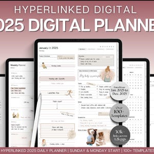 Planificador digital 2025, Planificador GoodNotes, Planificador diario, semanal, mensual, Planificador de vida sin fecha, Planificador Notability, Planificador para iPad, 2025 con fecha