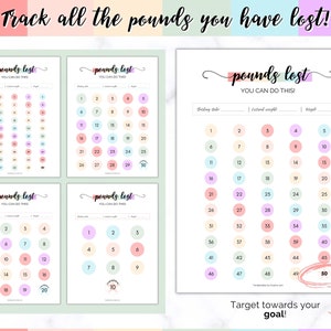 Weight Loss Journal, Weightloss Tracker, Fitness Planner Printable, Weight Loss Chart, Pounds Lost, Body Measurements, Meal Planner image 4