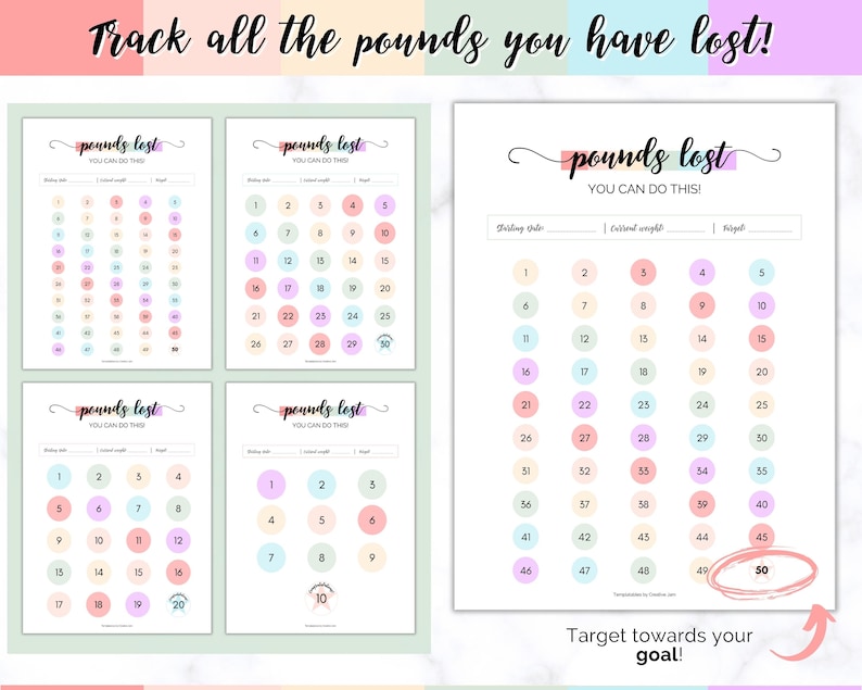 Weight Loss Journal, Weightloss Tracker, Fitness Planner Printable, Weight Loss Chart, Pounds Lost, Body Measurements, Meal Planner image 4