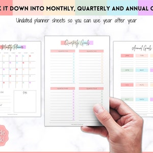Goal Planner BUNDLE, 2024 Goals Tracker, SMART Goal Setting Kit, New Year, Monthly Habits Reflections, Productivity, Vision Board Printables image 6