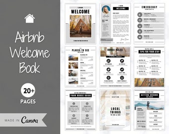 Airbnb Welcome Book Template, Editable Canva Welcome Guide, Air bnb House manual, Superhost eBook, Host signs, Signage, VRBO Vacation Rental
