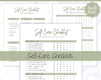 Self Care Checklist, Self-Care Planner, Selfcare Journal Tracker, Wellness Planner Printable, Daily Wellbeing, Mindfulness Mental Health Kit