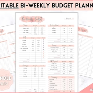 EDITABLE Biweekly Budget Planner, Bi-weekly Template, PDF Printable ...