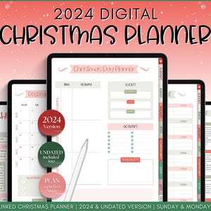 Digital Christmas Planner, 2024 Holiday Digital Planner, Xmas Party, Gift, Checklist, To Do List, Budget, Food Menu, GoodNotes, iPad Planner