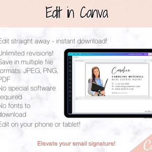 Email Signature Template With Logo & Photo Editable Canva - Etsy UK