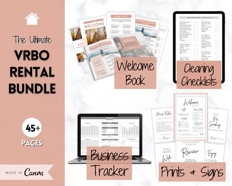 Ultimate VRBO Template BUNDLE Editable Vacation Rental Sign Etsy UK