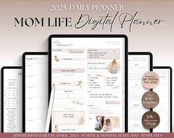Mom Planner, 2025 Digital Planner, Mom Life Planner, Busy Mom, GoodNotes iPad, Digital Life Planner, FREE stickers & Covers, Stay at home