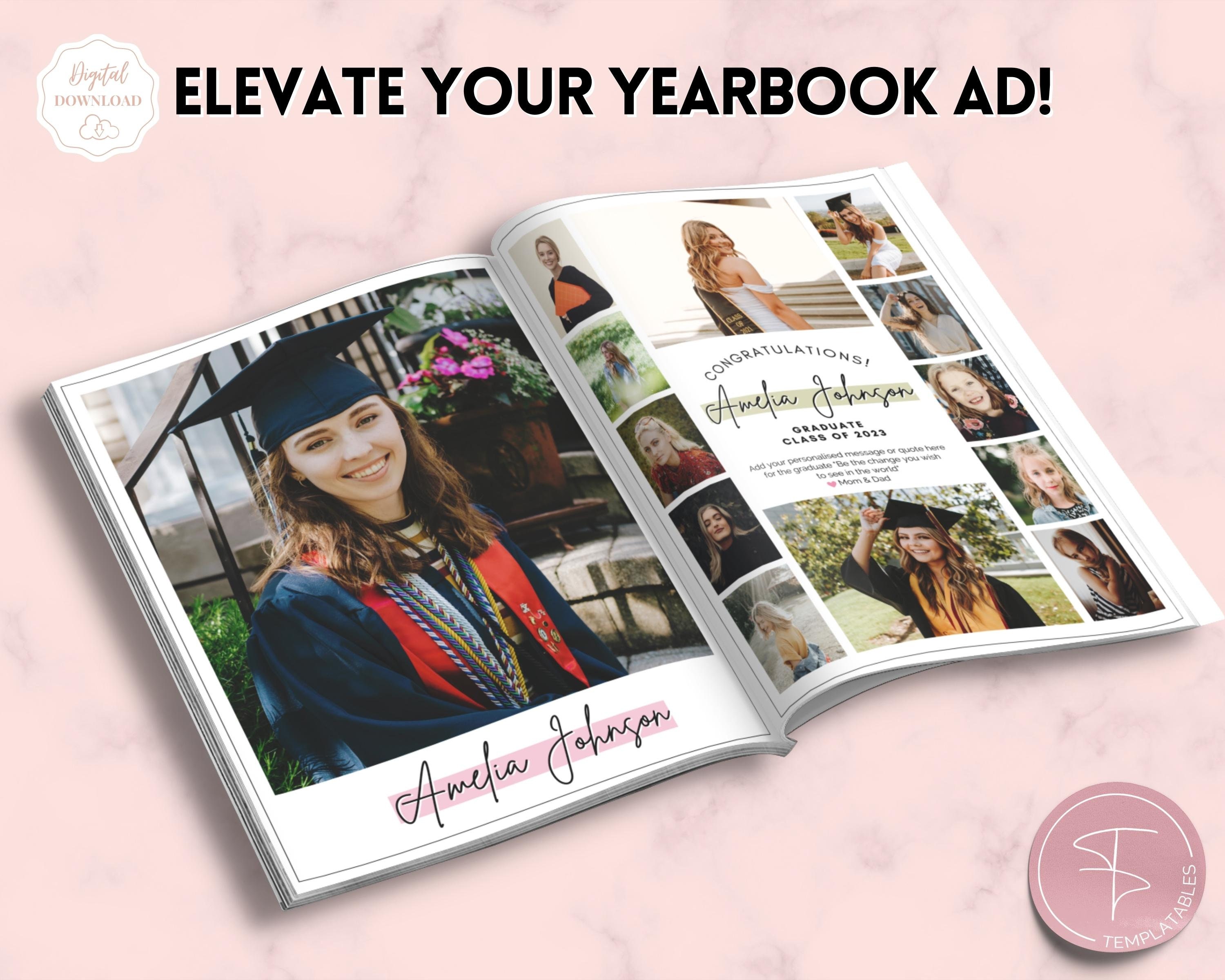 Sample Grad Ad Yearbook AD Template, Senior & High School Graduation, Grad ...