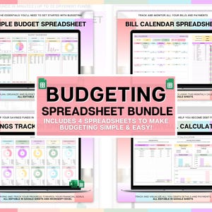 Budget Spreadsheet BUNDLE! Simple Monthly Budget Planner, Debt Snowball, Bill Calendar & Savings Tracker! Google Sheets, Finances, Expenses